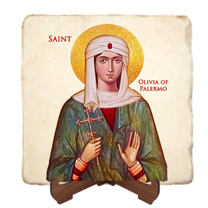 St.Olivia Icon,Women Saint,Marble Icon,Handmade,Prayer gift,Christian Icon