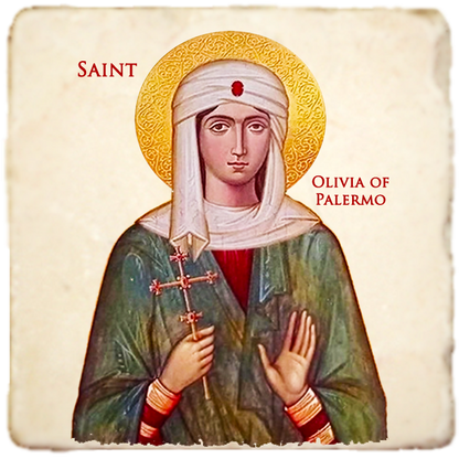 St.Olivia Icon,Women Saint,Marble Icon,Handmade,Prayer gift,Christian Icon