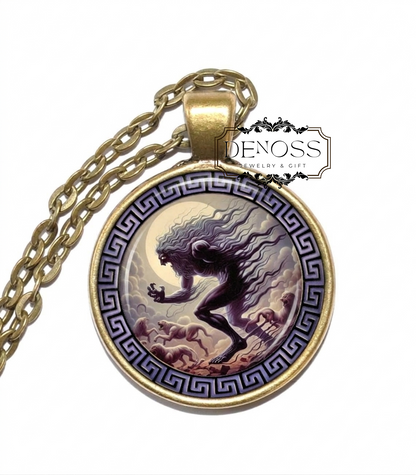 PHOBETOR Necklace,God of Dreams, Frightener,Nightmares,Son of Hypnos,Oneiroi,Greek,Mythology,Glass pendant