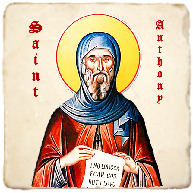 St.Anthony the Great Icon,Men Saints,Marble Icon,Handmade,Prayer gift,Christian Icon