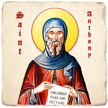 St.Anthony the Great Icon,Men Saints,Marble Icon,Handmade,Prayer gift,Christian Icon