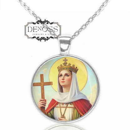 Saint Helena Necklace,Catholic Medal Pendant