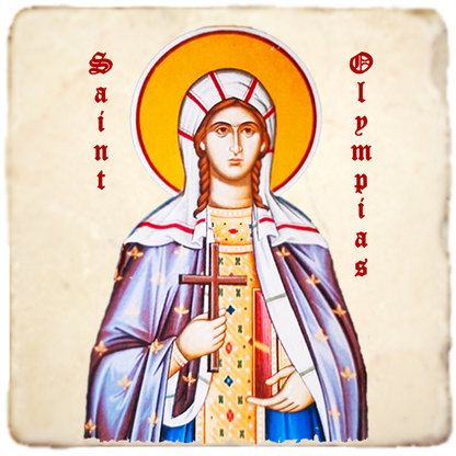 St.Olympias the Younger Icon,Women Saint,Marble Icon,Handmade,Prayer gift,Christian Icon