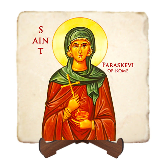 St.Paraskevi of Rome Icon,Women Saint,Marble Icon,Handmade,Prayer gift,Christian Icon