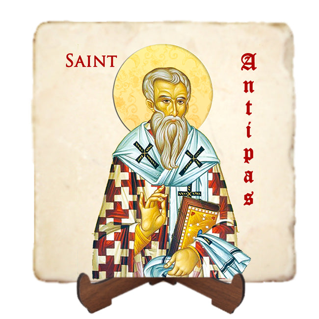 St.Antipas Icon,Men Saints,Marble Icon,Handmade,Prayer gift,Christian Icon
