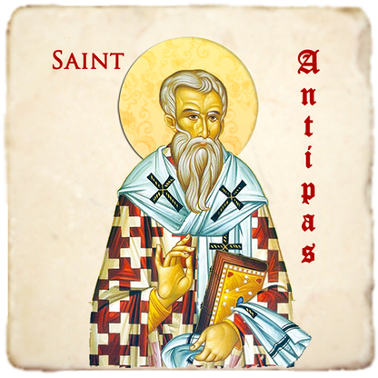St.Antipas Icon,Men Saints,Marble Icon,Handmade,Prayer gift,Christian Icon