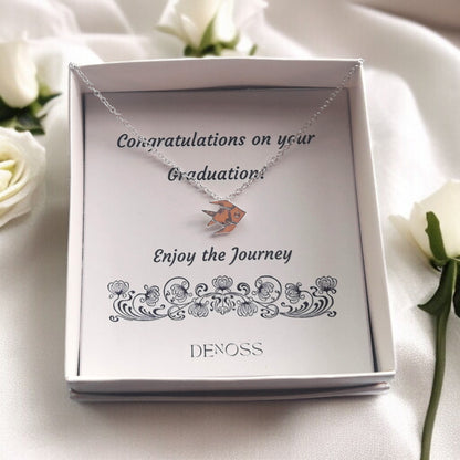 Origami Tropical Fish Silver Necklace