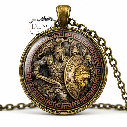 ARES Necklace,God of War,God of Courage, Greek,Mythology,Art Pendant Necklace, Handmade Necklace,Glass pendant