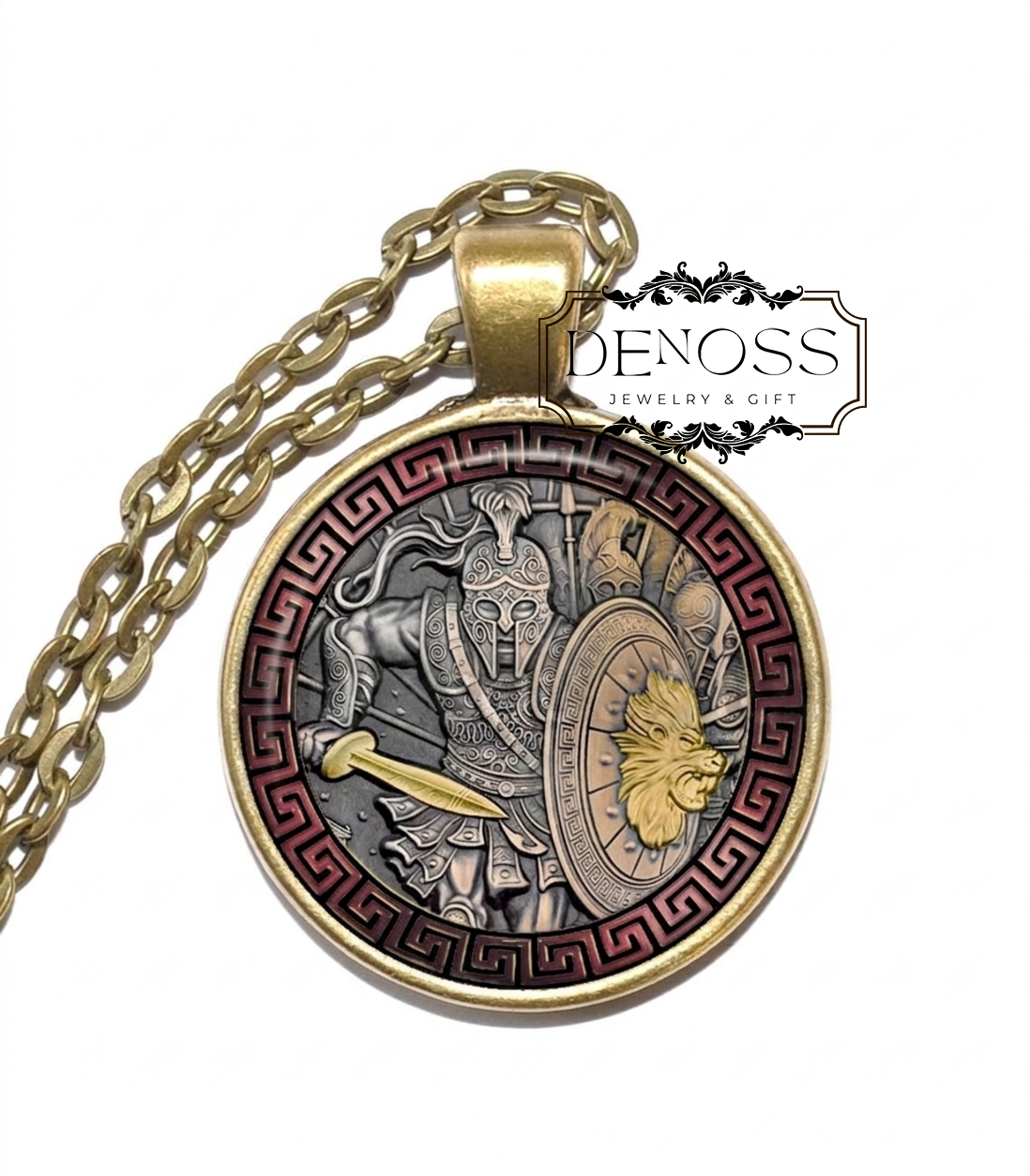ARES Necklace,God of War,God of Courage,Greek, Mythology,Art Pendant Necklace,Handmade Necklace,Glass pendant