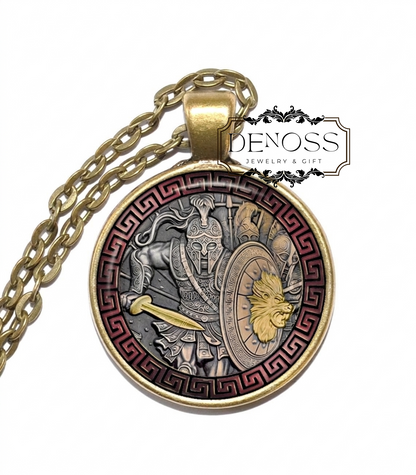 ARES Necklace,God of War,God of Courage,Greek, Mythology,Art Pendant Necklace,Handmade Necklace,Glass pendant