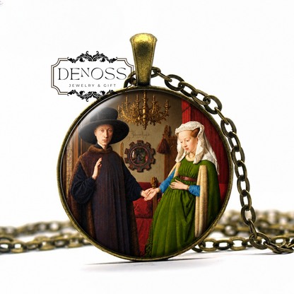 Arnolfini Portrait  necklace,Jan Van Eyck Famous Art