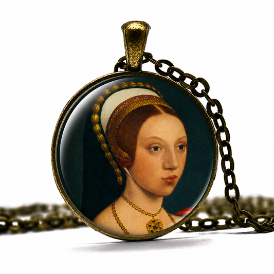 CATHERINE HOWARD Necklace,Queen, England,Fifth Wife of King Henry VIII,Art Pendant Necklace,Glass Pendant Necklace,Handmade Jewelry - Denoss