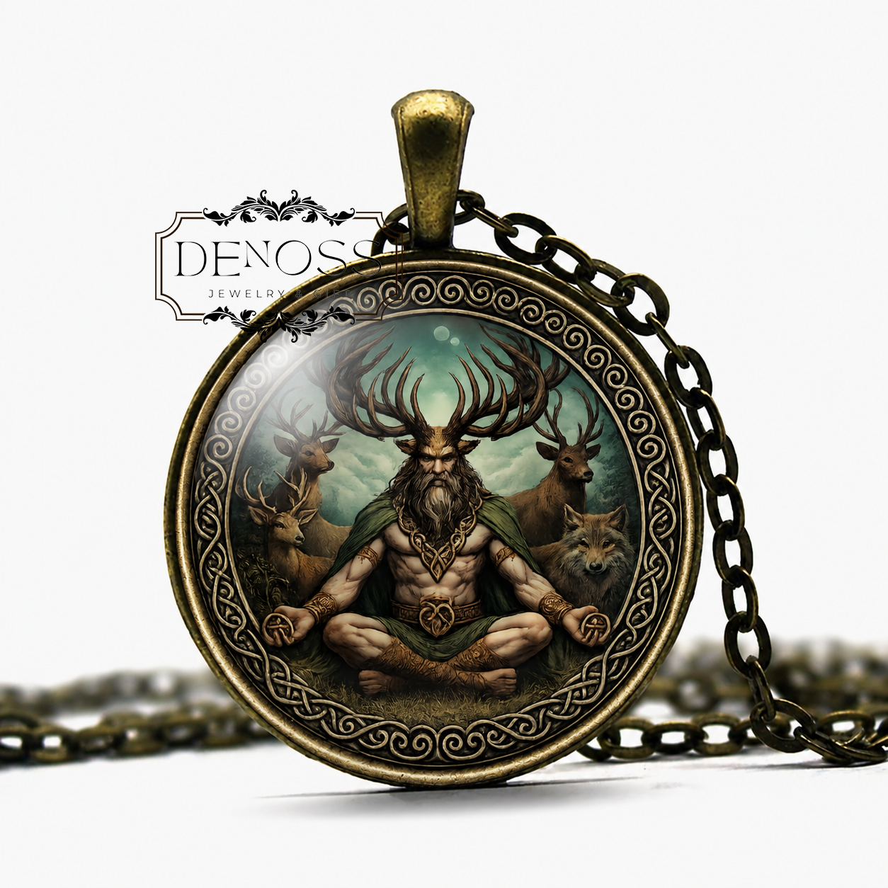 CERNUNNOS Celtic Necklace,Celtic,God of the Wild,God of Animals,God of Fertility,God of Hunting,The Horned One,Glass