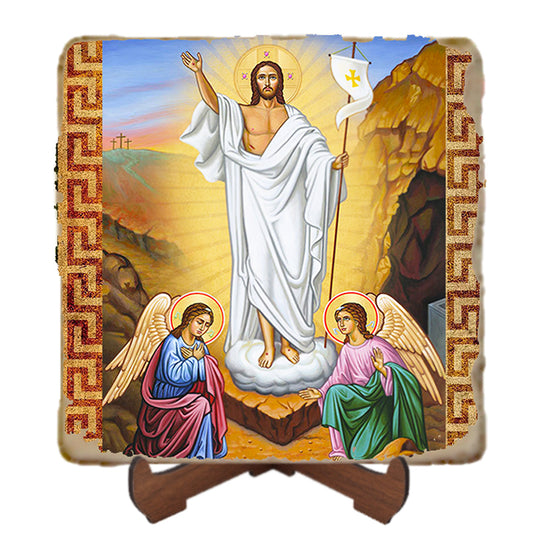 Christ Victorious Icon,Marble Icon,Handmade,Prayer gift,Christian Icon