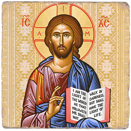 Christ the Teacher Icon,Marble Icon,Handmade,Baptism gift,Christian Icon