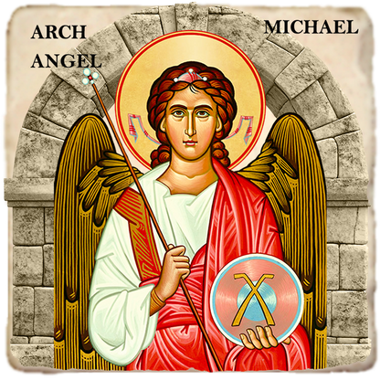 St. Michael Icon,Marble Icon,Handmade,Baptism gift,Christian Icon