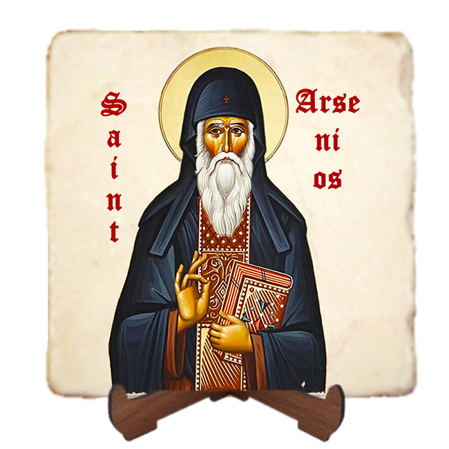 St.Arsenios Icon,Men Saints,Marble Icon,Handmade,Prayer gift,Christian Icon