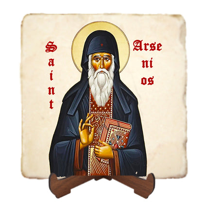 St.Arsenios Icon,Men Saints,Marble Icon,Handmade,Prayer gift,Christian Icon