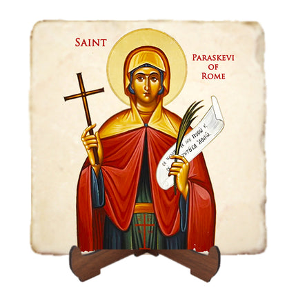 St.Paraskeva Healer of the Blind Icon,Women Saint,Marble Icon,Handmade,Prayer gift,Christian Icon