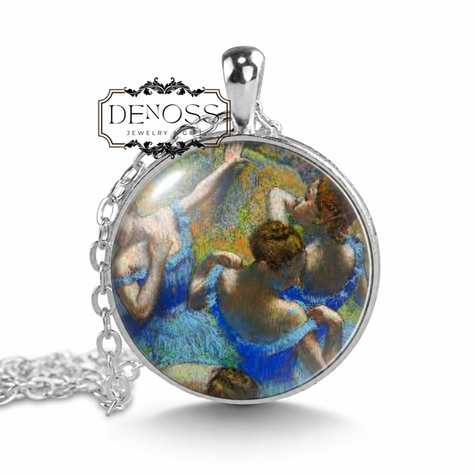 Degas's Blue Dancers Necklace,Art Lover Gift,Famous Painting
