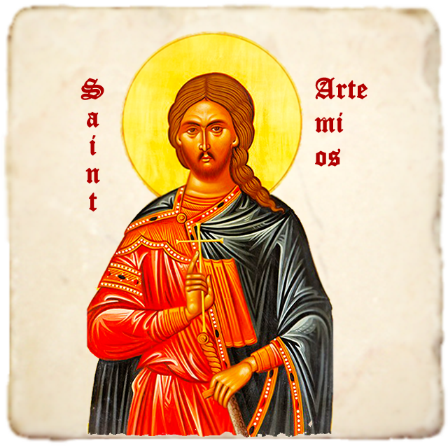 St.Artemios Icon,Men Saints,Marble Icon,Handmade,Prayer gift,Christian Icon