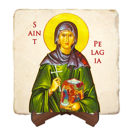 St.Pelagia Icon,Women Saint,Marble Icon,Handmade,Prayer gift,Christian Icon