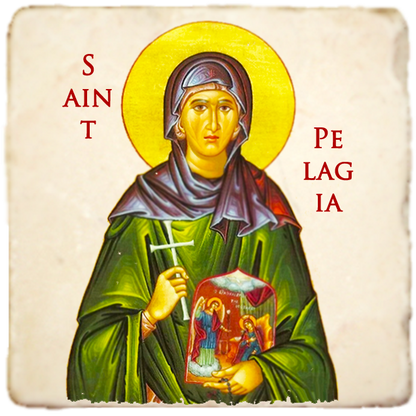 St.Pelagia Icon,Women Saint,Marble Icon,Handmade,Prayer gift,Christian Icon