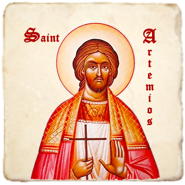 St.Artemios Icon,Men Saints,Marble Icon,Handmade,Prayer gift,Christian Icon