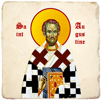 St.Augustine Icon,Men Saints,Marble Icon,Handmade,Prayer gift,Christian Icon