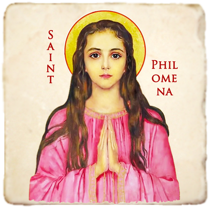 St.Philomena Icon,Women Saint,Marble Icon,Handmade,Prayer gift,Christian Icon
