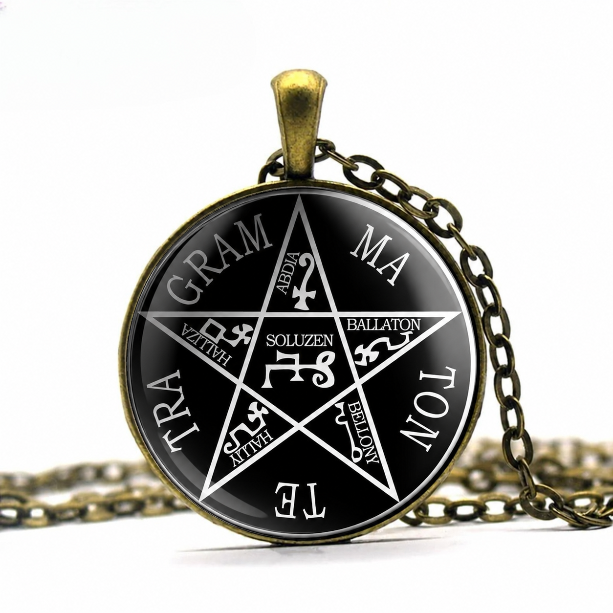 Tetragrammaton Pentagram Necklace,Protective Pentacle Necklace,Sacred Pentagram,Pentacle of Solomon Amulet, Name of God Talisman