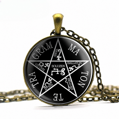 Tetragrammaton Pentagram Necklace,Protective Pentacle Necklace,Sacred Pentagram,Pentacle of Solomon Amulet, Name of God Talisman