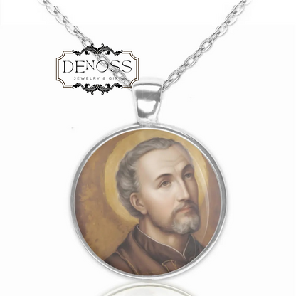 Saint Jean de Brebeuf French Jesuit Missionary Catholic Necklace,Medal Pendant Jewelry