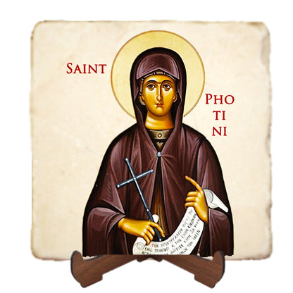 St.Photini Icon,Women Saint,Marble Icon,Handmade,Prayer gift,Christian Icon