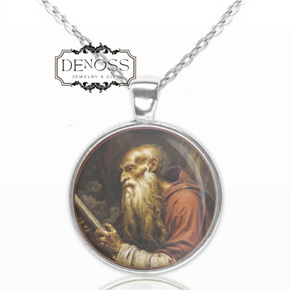 Saint Jerome Catholic Necklace,patron saint of translators,librarians and encyclopedists