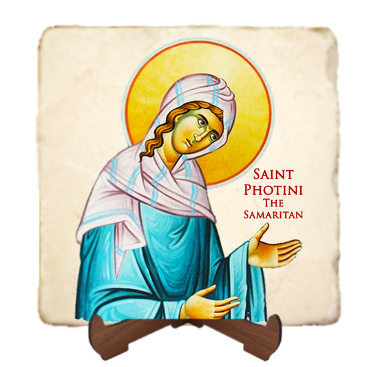 St.Photini The Samaritan Woman Icon,Women Saint,Marble Icon,Handmade,Prayer gift,Christian Icon
