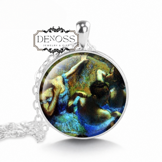 Edgar Degas Blue Dancers Necklace,Art Jewellery