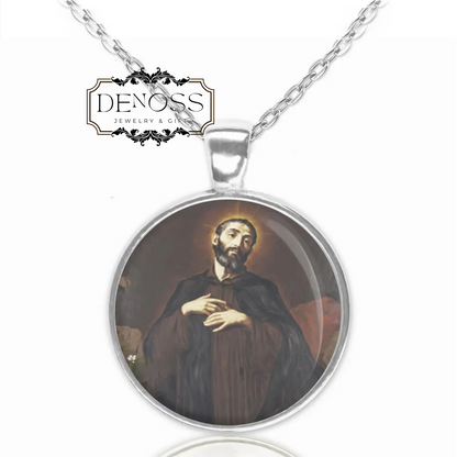 Saint Jerome Emiliani Catholic Necklace,Medal Pendant Christian Religious Jewelry