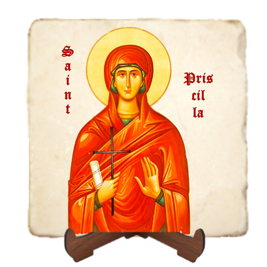 St.Priscilla Icon,Women Saint,Marble Icon,Handmade,Prayer gift,Christian Icon