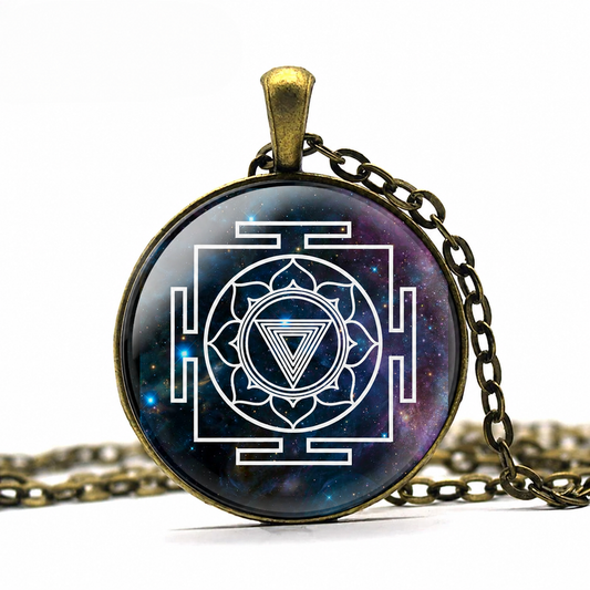 Sri Yantra Mandala Necklace, Sri yantra of Transformation Pendant,Hindu Sacred Geometry Spiritual,Tibetan Sri Yantra Chakra Yoga jewelry