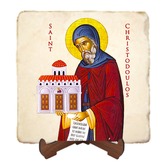 St.Christodoulos Icon,Men Saints,Marble Icon,Handmade,Prayer gift,Christian Icon