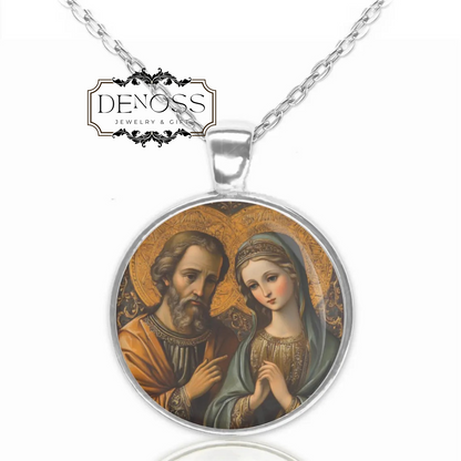Saint Joachim and Anne Necklace,Medal Pendant