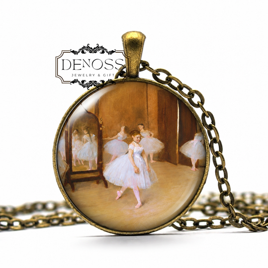 Edgar Degas,The Dance Class Pendant Necklace,Famous Art Jewellery