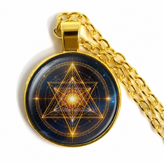 Sacred Geometry Pendant Necklace,Meditation Talisman