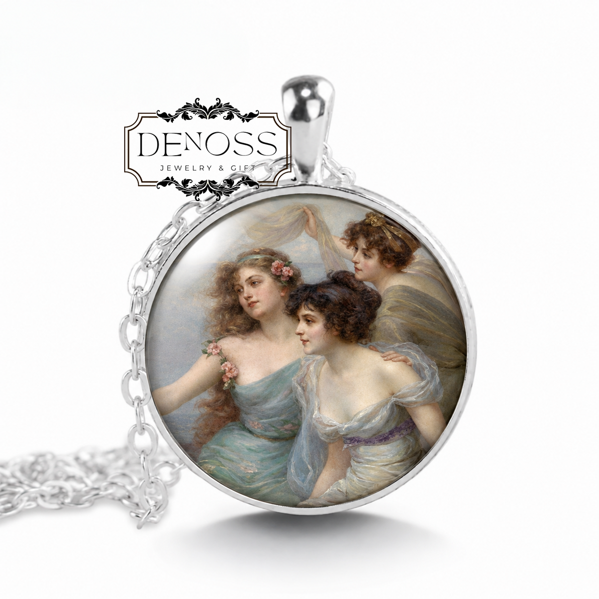 Edouard Bisson The Three Graces Necklace,Romantic Art Jewelry