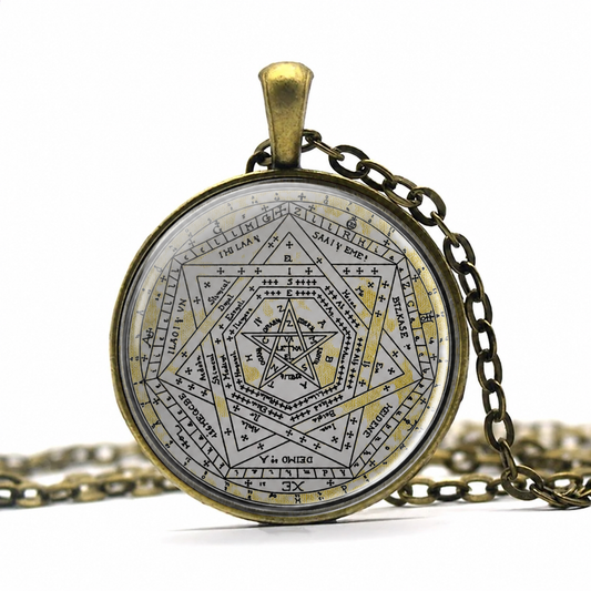 Sigillum Dei Aemeth Pendant Necklace,Seal of God Amulet,Magical Art