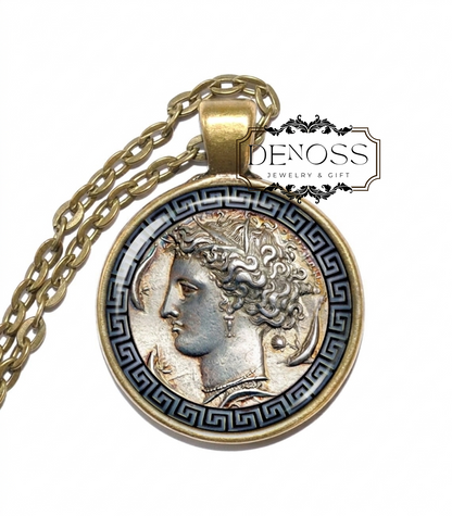 ARETHUSA Necklace,Greek,Mythology,Nymph,Divinity,Art Pendant Necklace,Glass Pendant
