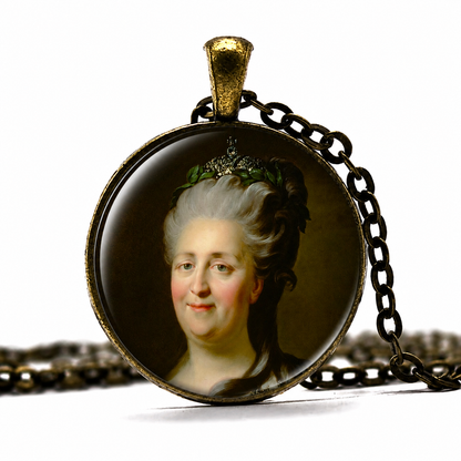 CATHERINE II Necklace,Catherine the Great, Empress,Russia,Strong Women,Art Pendant Necklace,Glass Pendant Necklace,Handmade Jewelry