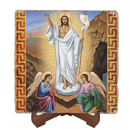 Christ Victorious Icon,Marble Icon,Handmade,Baptism gift,Christian Icon