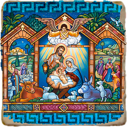 Come Let Us Adore Him Icon,Marble Icon,Handmade,Prayer gift,Christian Icon